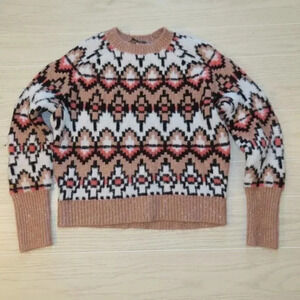 NWT Ann Taylor soft fuzzy Fair Isle Sweater Size small